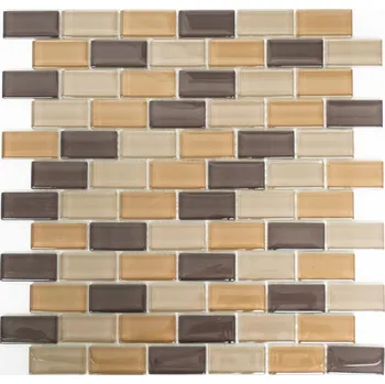 Obklad Skleněná mozaika WzorcowniaStudio 32,2 x 31 cm, odstíny hnědé a béžové