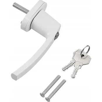 Okenní klika HLINÍKOVÁ KLIKA OKENNÍ S BLOKACÍ BÍLÁ 4 KS PRO KOUPELNY TERASY BALKONY