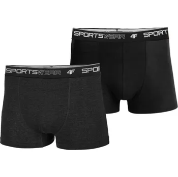 Pánské boxerky 4F černé bavlněné velikost XL 2 páry s logem