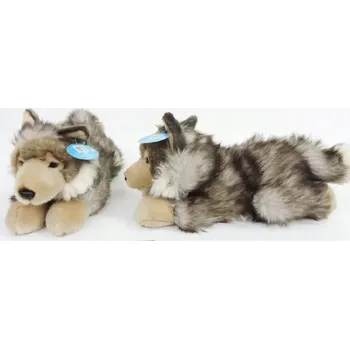 plyšák PLYŠOVÝ VLK, ležící, 30 cm