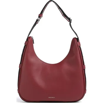 Kabelka Coccinelle kožená kabelka přes rameno velká hobo vínová + doprava zdarma
