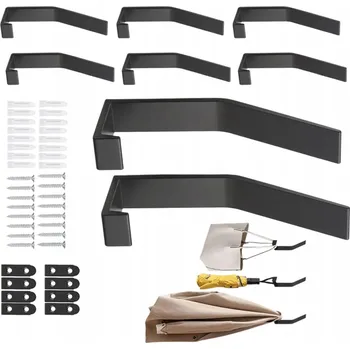 Věšák Nástěnný věšák s háčky do koupelny ČERNÝ na oblečení SADA 6 ks