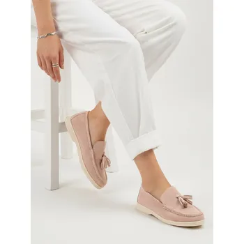 Dámské polobotky Dámské semišové růžové mokasíny FashionStreet ZY1362 40