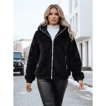 Dámská kožešinová bunda s kapucí černá FashionStreet TY5271 S