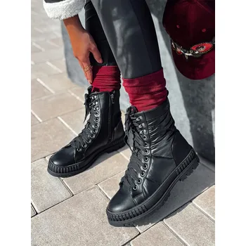 Dámské kozačky Dámské vázané kozačky CITYSTRY s hrubou podrážkou černé FashionStreet ZY0539 38