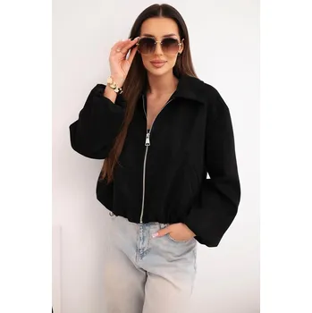 Dámská bunda Dámská bunda se zipem a nabíraným rukávem černá UNI