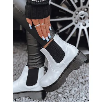 Dámské kozačky Dámské kozačky STEPBACK s vysokou podrážkou bílé FashionStreet ZY0495 38