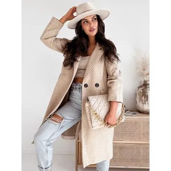 Dámský kabát Dámský světle béžový kabát HARVEST FashionStreet TY3883 M/38