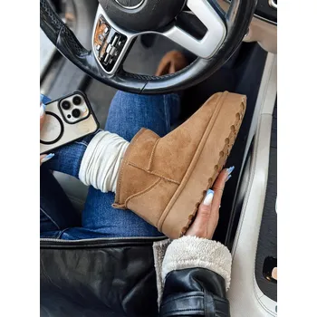 Dámské polobotky Dámské sněhule na platformě camel BRINETTO FashionStreet ZY0549 36