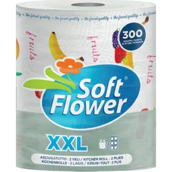 Utěrka SOFT FLOWER Kuchyňská utěrka 2vrstvá XXL role 300 útržků