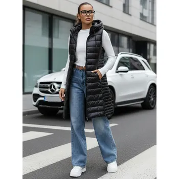 Dámská vesta Dámská prošívaná vesta s kapucí černá FashionStreet TY5255 XL