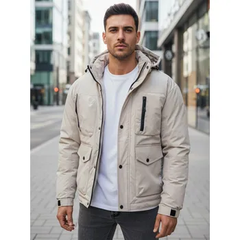 Pánská zimní bunda s kapucí světle béžová FashionStreet TX5109 92