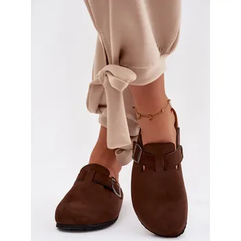 Dámské žabky Dámské žabky Chodaki s přezkou Čokoládové Delirisse 39