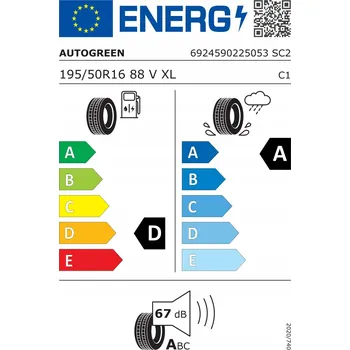 Letní osobní pneu Autogreen SPORT CHASER SC2 KL A 195/50 R16 88 V