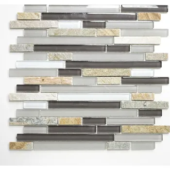 Mozaika WzorcowniaStudio 30 x 30 cm, odstíny šedé a stříbrné