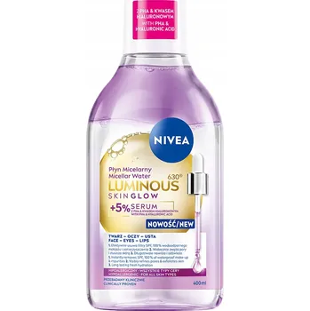 Micelární voda NIVEA LUMINOUS630 SKIN GLOW Micelární voda s 5% sérem a kyselinou hyaluronovou 400 ml