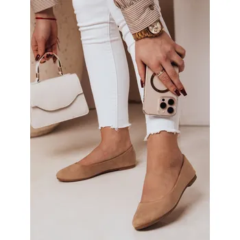 Dámské polobotky Dámské semišové baleríny MINIMALL khaki FashionStreet ZY0672 39