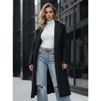 Dámský kabát Dámský dlouhý kabát z ovčí kůže černý FashionStreet NY0754z XL