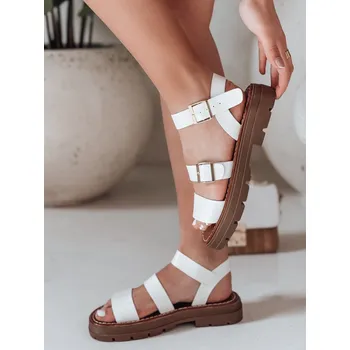 Dámské polobotky Dámské sandály s přezkami SOLARIA white FashionStreet ZY0890 37