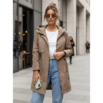Dámská přechodná bunda parka béžová FashionStreet TY5555 XXL
