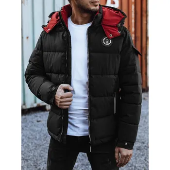 Pánská prošívaná zimní bunda s kapucí černá FashionStreet TX4930 XXL