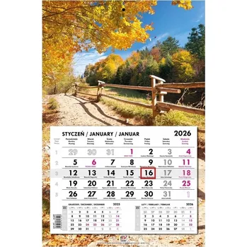 Kalendář Jednodílný nástěnný kalendář plochý – Krajiny 3