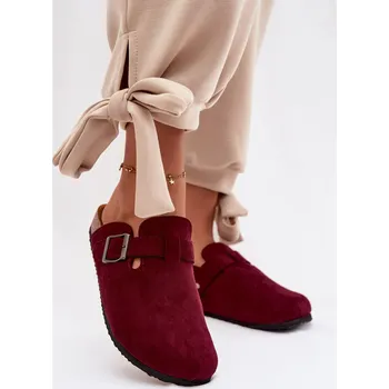 Dámské žabky Dámské chodítka s přezkou Bordó Delirisse 39