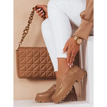 Dámské polobotky Dámské mokasíny na platformě TORINO khaki FashionStreet ZY0776 40