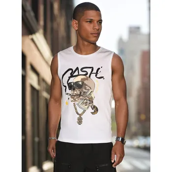 Pánské tričko Pánská košile bez rukávů bílá FashionStreet RX5654 XL