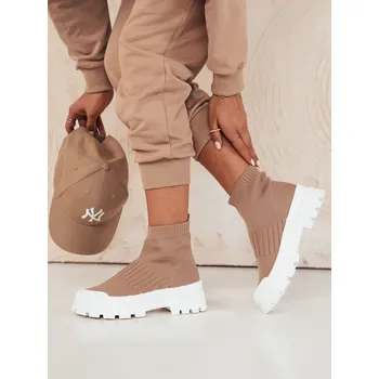 Dámské polobotky Dámské ponožkové boty ORCE beige FashionStreet ZY0471 37