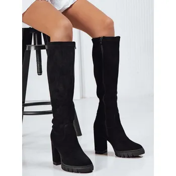 Dámské kozačky Dámské semišové kozačky na podpatku černé FashionStreet ZY1241 40