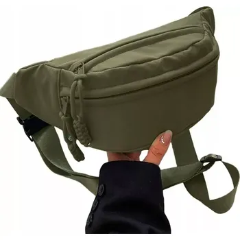 Ledvinka Zelená dámská ledvinka TR13 (Dámská ledvinka TR12 tmavě zelená – crossbody kabelka se dvěma přihrádkami na zip)