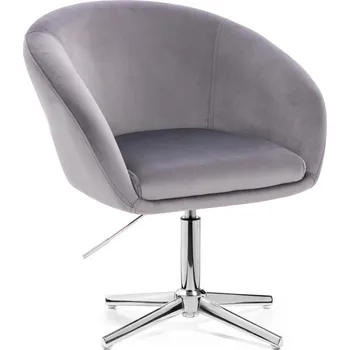 LuxuryForm DESIGN Kosmetická židle VENICE VELUR na stříbrném kříži - světle šedá