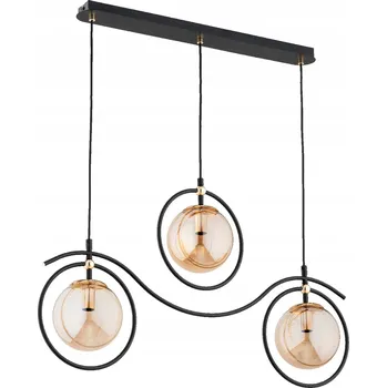 Závěsné svítidlo KIRA Alfa 3xE14 10W černé jantarové do jídelny