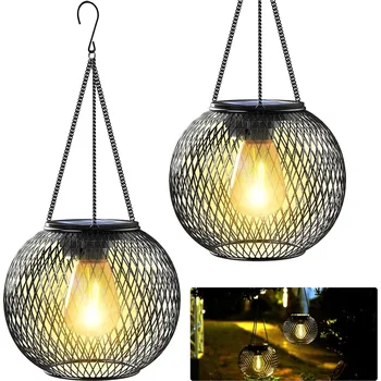 Venkovní osvětlení 2 ks LAMPION SOLÁRNÍ LAMPA LED ZÁVĚSNÁ LUCERNA DO ZAHRADY