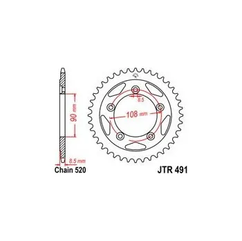 Řetězová sada pro motocykl Řetězová rozeta JT JTR 491-40 40 zubů, 520