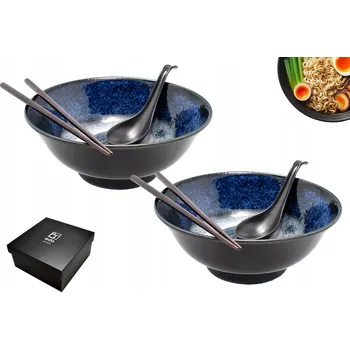 Sada 2 misek s lžícemi a hůlkami - Ramen Izayoi 22 cm 1100 ml BOX