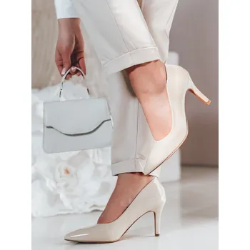 Dámské polobotky Dámské boty na podpatku CRANTIK béžové FashionStreet ZY0746 40