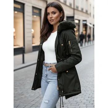 Dámská bunda Dámská zimní bunda parka s kožešinou ERISS zelená FashionStreet TY4534z L