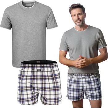 Pánské pyžamo Pánské bavlněné pyžamo – tričko s krátkým rukávem a šortky, XXL Pako Jeans