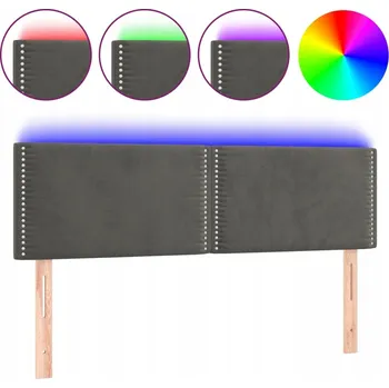 VidaXL Čelo postele s LED osvětlením, tmavě šedé,