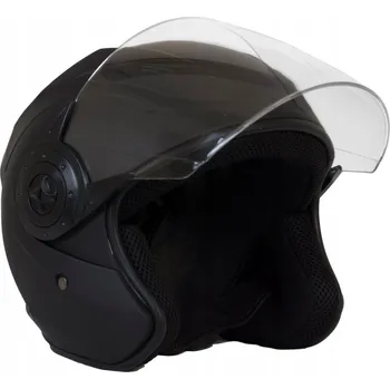 Helma na motorku OTEVŘENÁ PŘILBA KASK MD-209 ČERNÁ XS-MAT (CE)