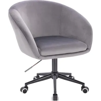 LuxuryForm DESIGN Kosmetická židle VENICE VELUR na černé podstavě s kolečky - světle šedá