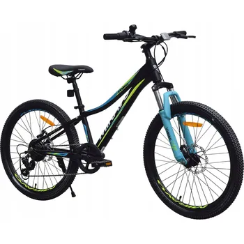 Dětské kolo KOLO 24" MIRAVO MTB HORSKÉ HLINÍKOVÉ ODPRUŽENÉ OSVĚTLENÍ STOJÁNEK