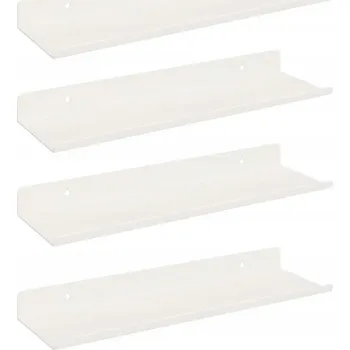 police Nástěnná polička s policí Nástěnný 4 pcs Bílá 30 x 9 x 2,5 cm