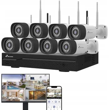 IP kamera Sada Nivian SuperHD 10kanálová se 4 kamerami s nočním viděním a AI detekcí