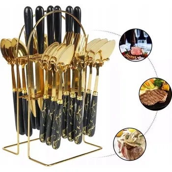 Příbor PŘÍBORY SADA PŘÍBORŮ SOUPRAVA 24 ks pro 6 osob s nožem, vidličkou a lžící