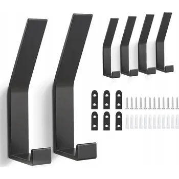 Věšák 6 ks Nábytkový věšák černý matný, dvojitý, moderní DO DOMU