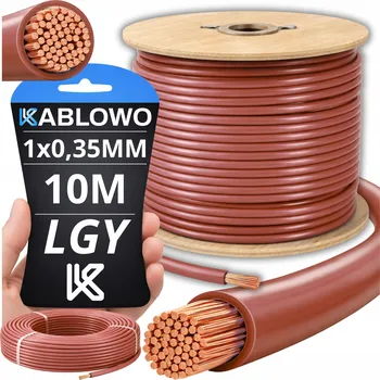 elektrický kabel VODIČ LGY KABEL JEDNOŽILOVÝ ELEKTRICKÝ 1X0,35MM HNĚDÝ 10M METR