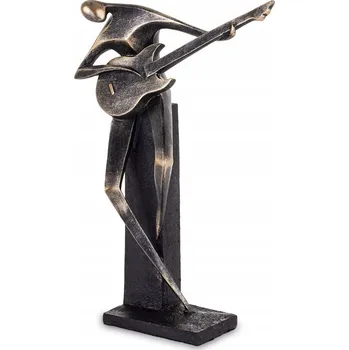 Obraz FIGURKA MUZIKANT KYTARISTA 30 cm ČERNÁ ZLATÁ KYTARA LOFT MODERNÍ